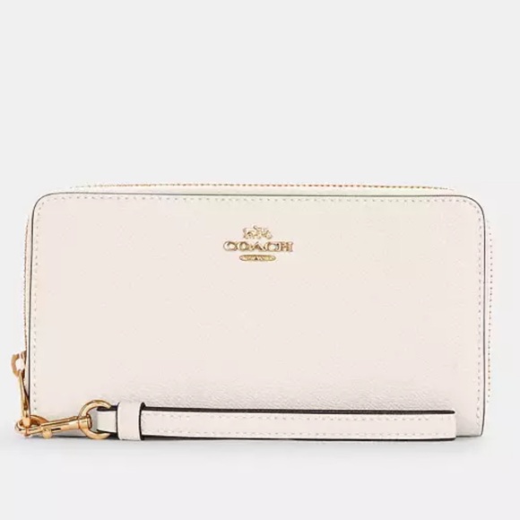 NWT Coach Chalk Pebble Leather Medium ID Zip Wallet - Picture 1 of 8